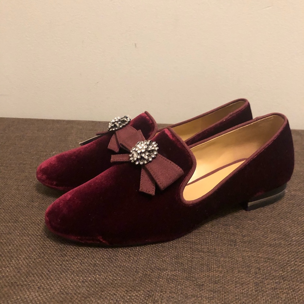 Michael Kors Oxblood Burgundy Purple Velvet Loafers 5